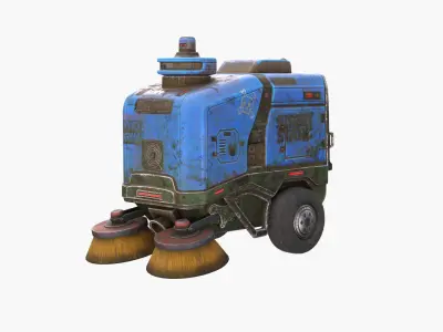 Rusty Street Sweeper Bot 3D model