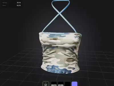 Military Blue Top PBR 4k Low-poly 3D model