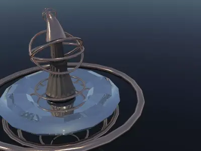 Castle-island made of metal and glass 3D model