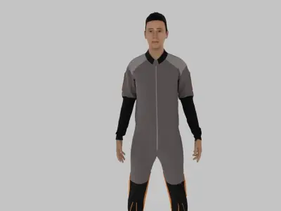 Parachute Jumper Low-poly 3D model