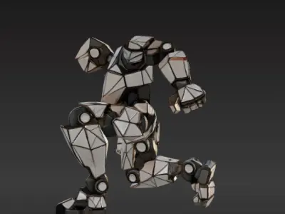 Low-Poly Combat Robot 3D model