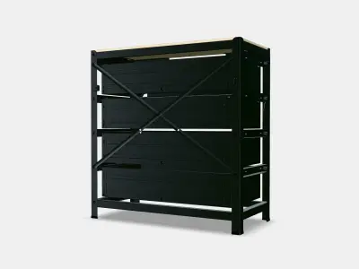 BROR work table with drawers Low-poly 3D model