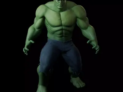 Hulk Multicolor Multi-Part Figure 3D print model