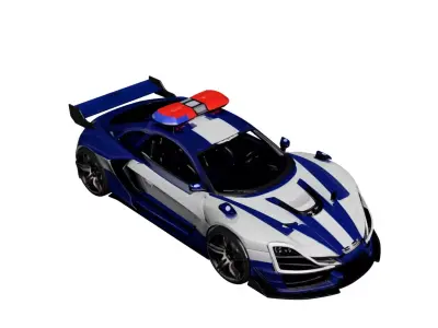 Concept Police Car 3D Model Law Enforcement Vehicle 02 3D model