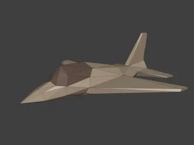 Polygonal Fighter Jet  Low-poly 3D model