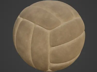 Old Leather Volleyball Ball 04 3D model