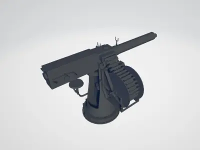 Japanese WW2 Gun 3D model