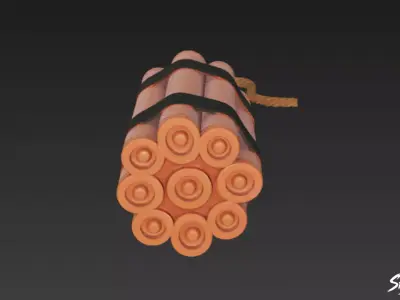 Dynamite Bundle Low-poly 3D model