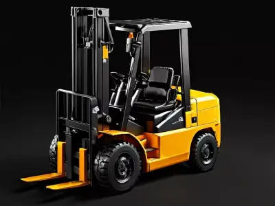 Realistic Forklift Truck 3D Model Low-poly 3D model