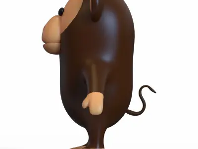 Monkey Stylized Low-poly 3D model