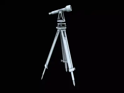 Gyrotheodolite - Telescope Low-poly 3D model
