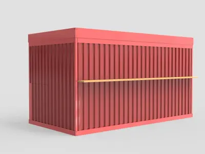 Large Container Kiosk 3D model
