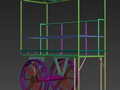 Metal Cart design Low-poly 3D model