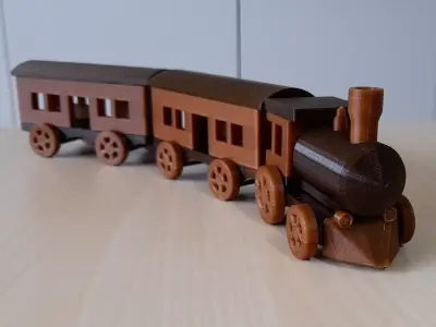 Vintage toy style Train 3D print model