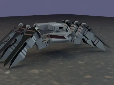 Robot low poly spider Low-poly 3D model