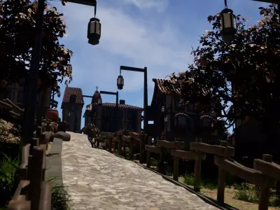 Picturesque Village Landscape 3D model