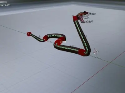 rigged 3d snake Low-poly 3D model