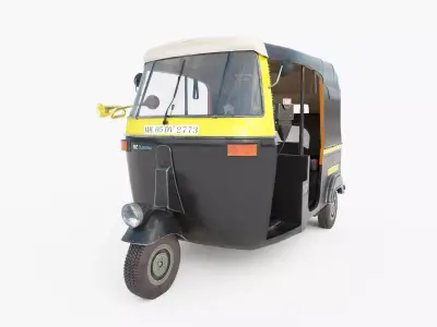 Bajaj Indian Auto Rickshaw 3D model