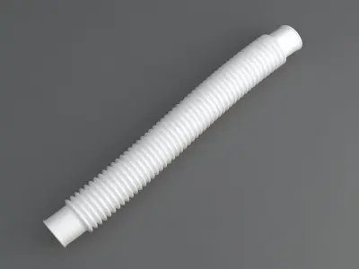 Hog Oval Corrugated Hose 01 White 3D model