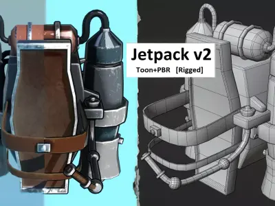 Jetpack v2 Low-poly 3D model