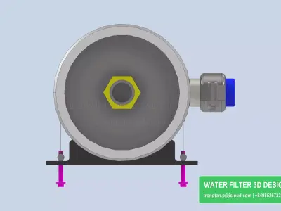 Frp Ro Membrane Housing 4040 Single Pressure Vessel  RO System 3D model