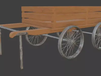 Wooden Cart 3D Model 3D model purchase