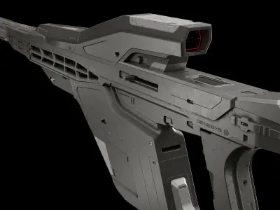 Futuristic sniper rifle Low-poly 3D model