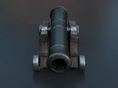 Medieval Cannon PBR 3D model