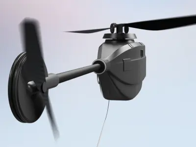 3D Render Black Hornet 2 PRS PD 100 Nano UAV Micro Drone  3D model