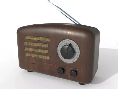 Old Radio Retro PBR Low-poly 3D model