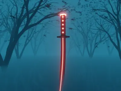 Japanese Sword - Katana  Low-poly 3D model