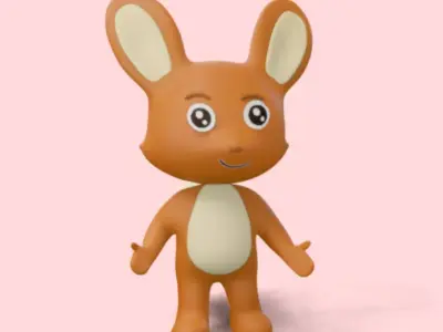 Cartoon Fox Rigged Stylized Character  3D model