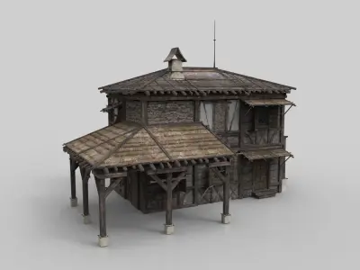 Medieval house fantasy 16  Low-poly 3D model