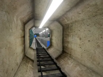 Subway Stations Low-poly 3D model