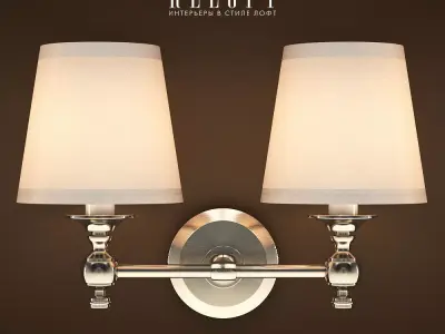 Double Lamp Bracket Satin Nickel 3D model