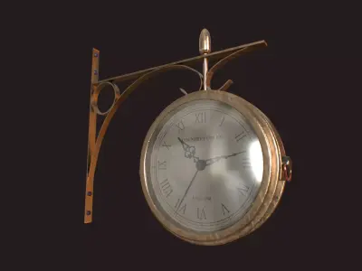 Antique Railway Station Clock Low-poly 3D model