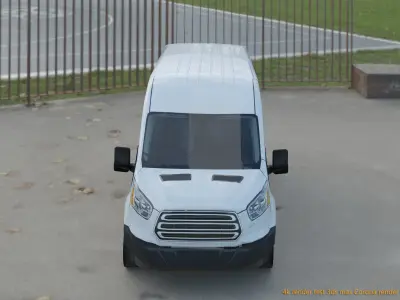 American design Panel van low polygon model Low-poly 3D model