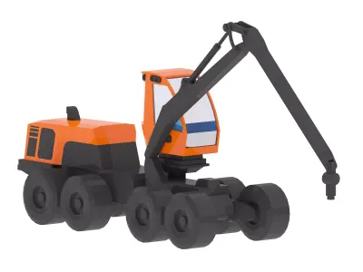 Harvester Forestry 391XH Simplified Low-poly 3D model