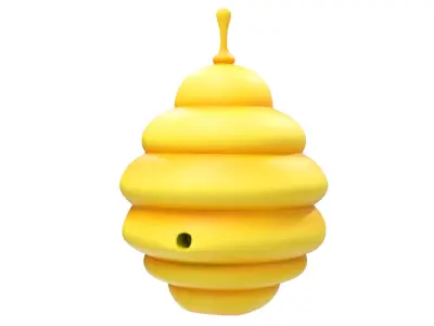 Low-Poly Bee Hive  Low-poly 3D model