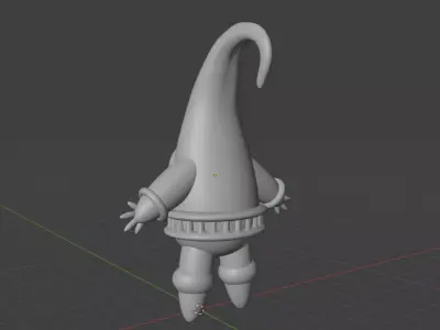 triangular fisherman Low-poly 3D model