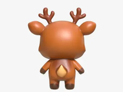 Cartoon Deer Low-poly 3D model