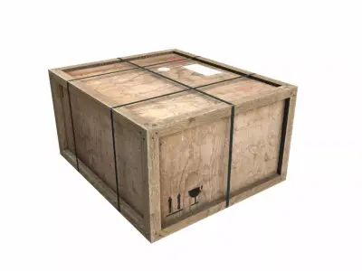 Old Wooden Cargo Crate 8 PBR Low-poly 3D model