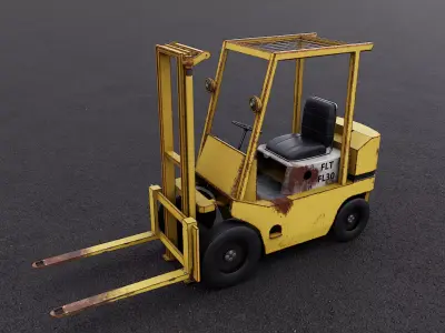 1990s Fork Lift Truck Low-poly 3D model