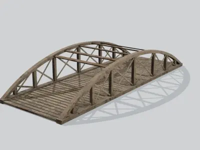  Wooden bridge 3D Model Pack