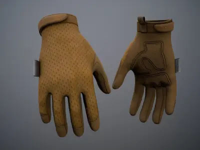 Tactical Combat Gloves 04 Low-poly 3D model