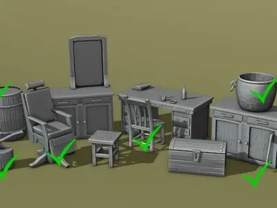 Elements of interior Texas collection Part 1 3D print model