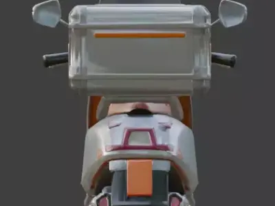 Futuristic Cartoon Delivery Motorcycle 3D Model Low-poly 3D model