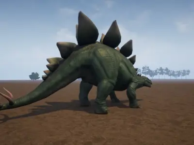 3D Stego dinosaur Low-poly 3D model