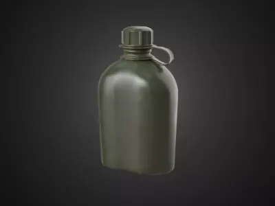 Military - Army Green Canteen Low-poly 3D model