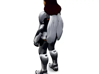 Scifi Female Soldier in Power Armor Low-poly 3D model